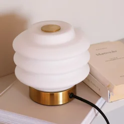 Dyberg Larsen Lamper Til Kontoret|Lamper Til Soveværelset > Diva Bordlampe H15 cm, Messing/Hvid