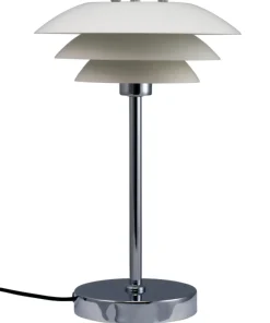 Dyberg Larsen DL20 Bordlampe H30 cm, Hvid/Krom