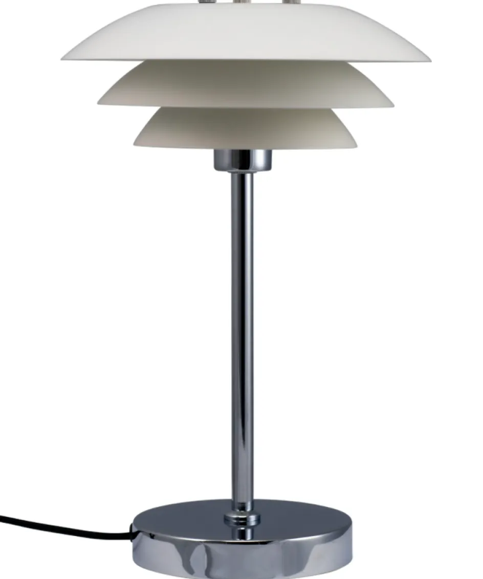 Dyberg Larsen DL20 Bordlampe H30 cm, Hvid/Krom