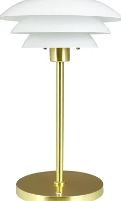 Clearance Dyberg Larsen DL20 Trådløs Bordlampe LED H30 cm, Opal/Messing