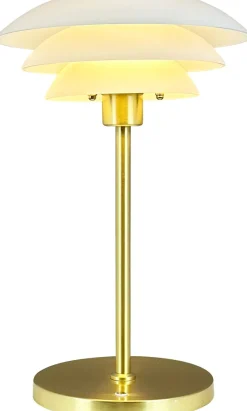 Clearance Dyberg Larsen DL20 Trådløs Bordlampe LED H30 cm, Opal/Messing