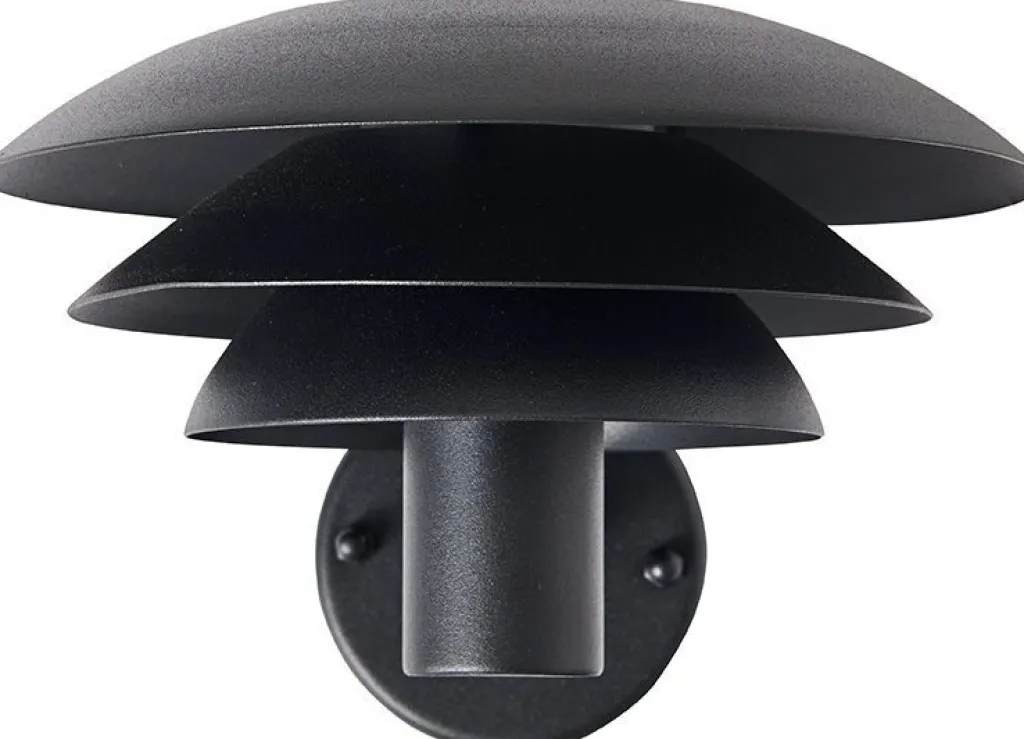 New DL20 Udendørs Væglampe 20 cm, Sort Lamper Til Haven Og Terrassen|Udendørs Væglamper