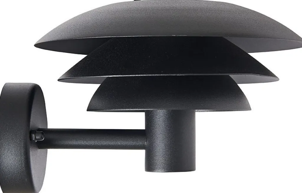 New DL20 Udendørs Væglampe 20 cm, Sort Lamper Til Haven Og Terrassen|Udendørs Væglamper