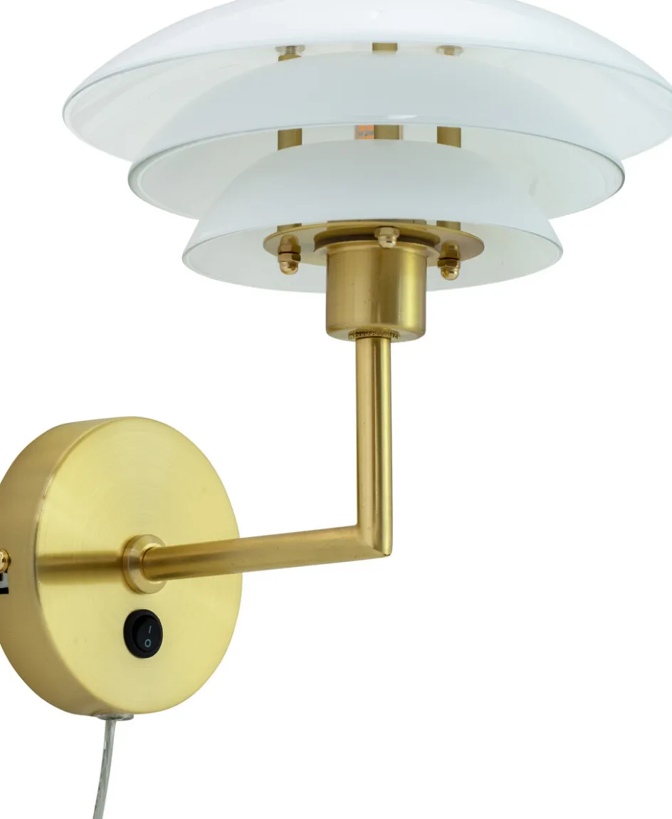 Hot Dyberg Larsen DL20 Væglampe 20 cm, Opal/Brass