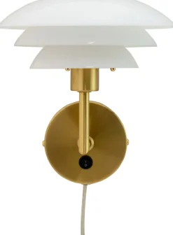 Hot Dyberg Larsen DL20 Væglampe 20 cm, Opal/Brass