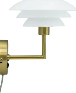 Hot Dyberg Larsen DL20 Væglampe 20 cm, Opal/Brass