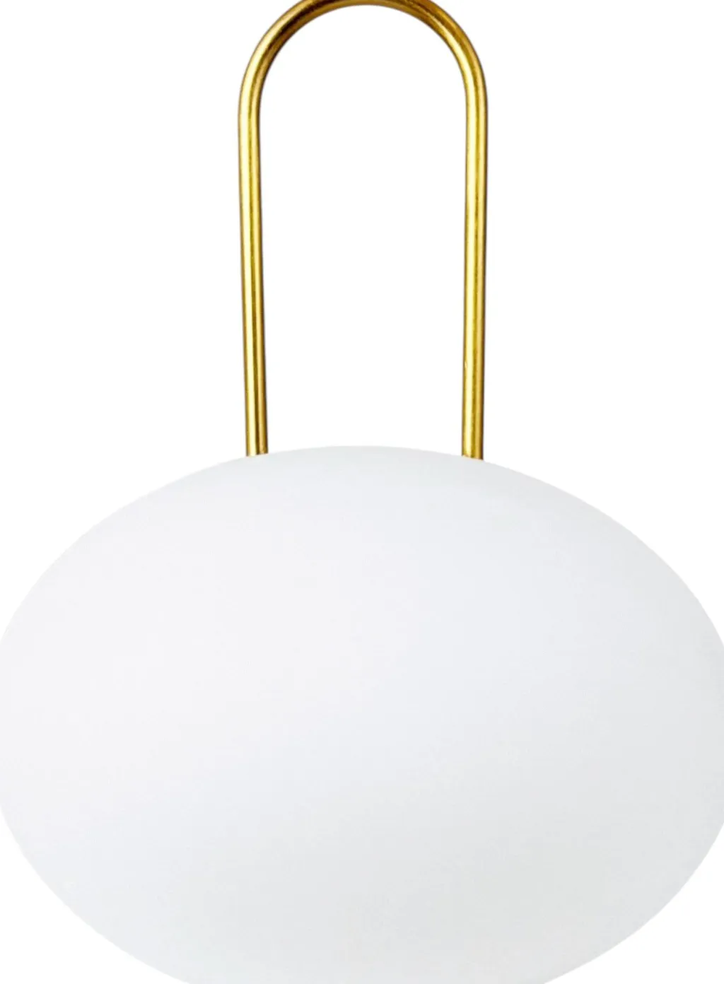 Dyberg Larsen Trådløse Lamper|Lanterner > Ellipse Trådløs Lanterne LED H26,5 cm, Hvid/Messing