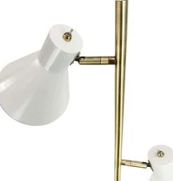 Online Dyberg Larsen Gulvlampe Sleep H165 cm, Hvid/Antik Messing