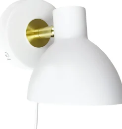 Outlet Dyberg Larsen Lilje Væglampe 16 cm, Hvid/Messing