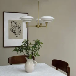 Discount Dyberg Larsen Lysekrone DL20 Ø50 cm, Opal/Messing