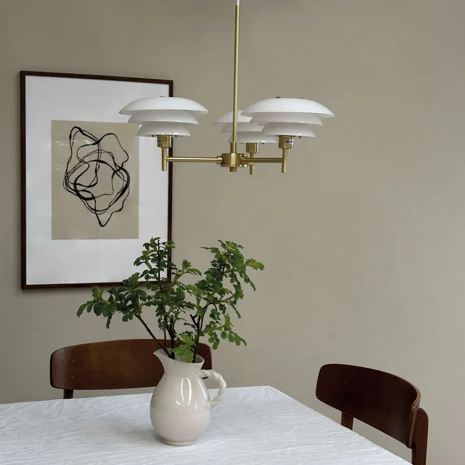 Discount Dyberg Larsen Lysekrone DL20 Ø50 cm, Opal/Messing