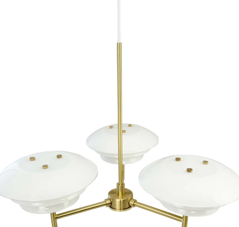 Discount Dyberg Larsen Lysekrone DL20 Ø50 cm, Opal/Messing