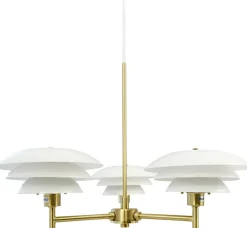 Discount Dyberg Larsen Lysekrone DL20 Ø50 cm, Opal/Messing