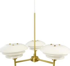 Discount Dyberg Larsen Lysekrone DL20 Ø50 cm, Opal/Messing
