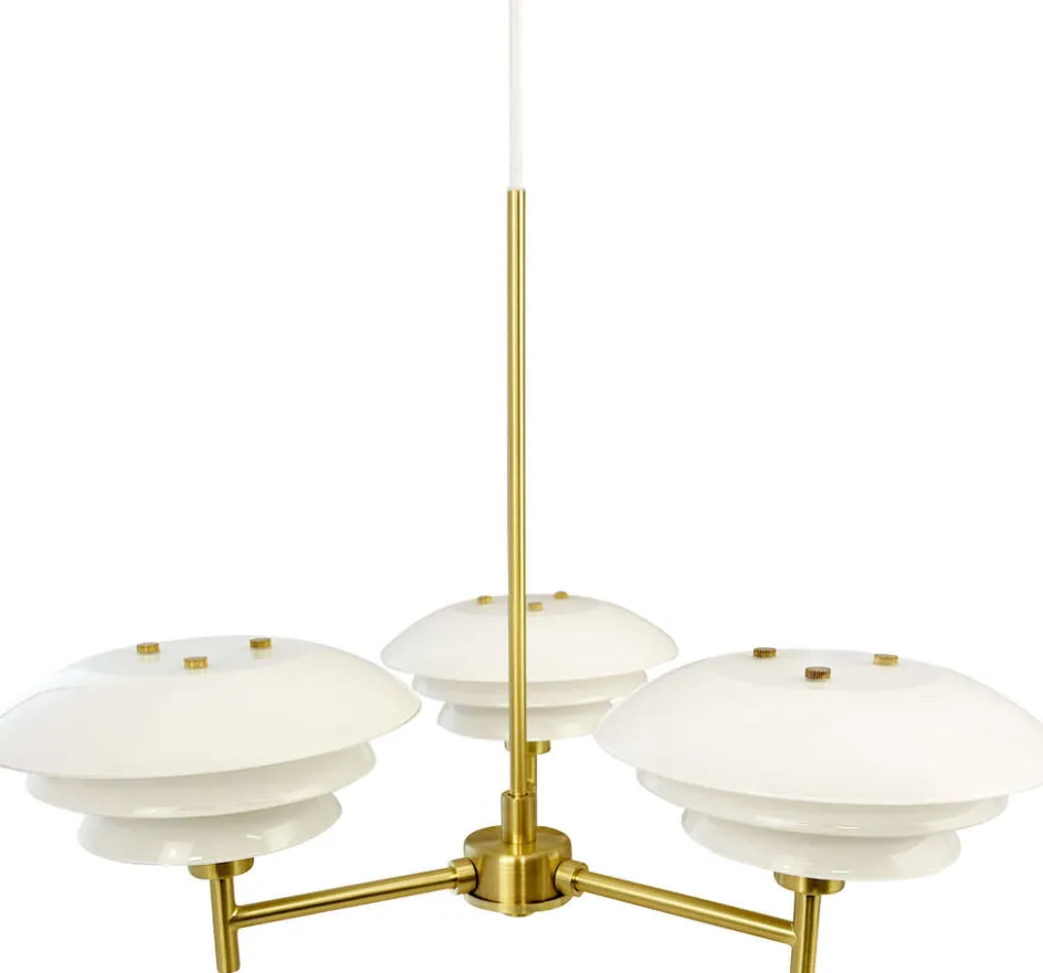 Discount Dyberg Larsen Lysekrone DL20 Ø50 cm, Opal/Messing