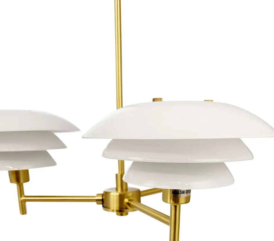 Discount Dyberg Larsen Lysekrone DL20 Ø50 cm, Opal/Messing