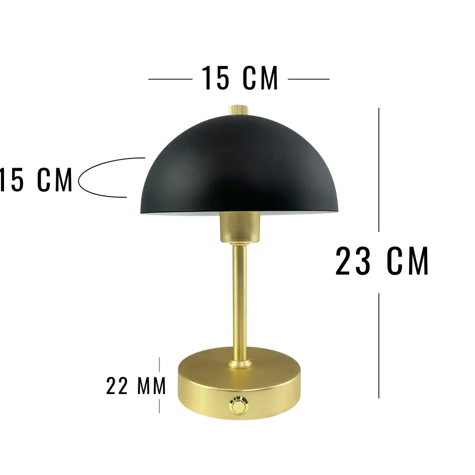Discount Dyberg Larsen Malmø Special Edition Trådløs Bordlampe LED H23 cm, Sort/Messing