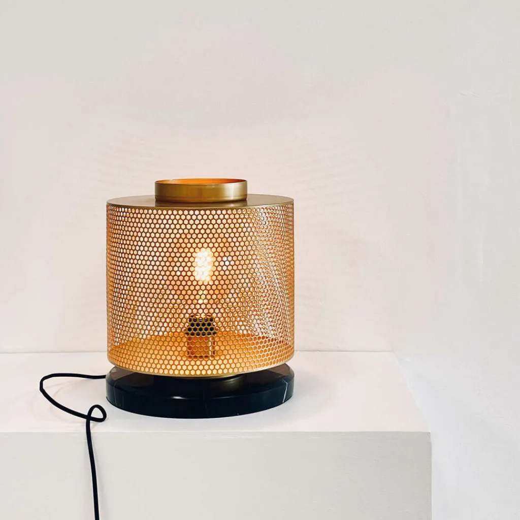 Clearance Nantes Bordlampe H35 cm, Messing/Marmor Lamper Til Kontoret|Lamper Til Soveværelset