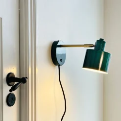 Clearance Dyberg Larsen Ocean Væglampe 30 cm, Mørkegrøn/messing