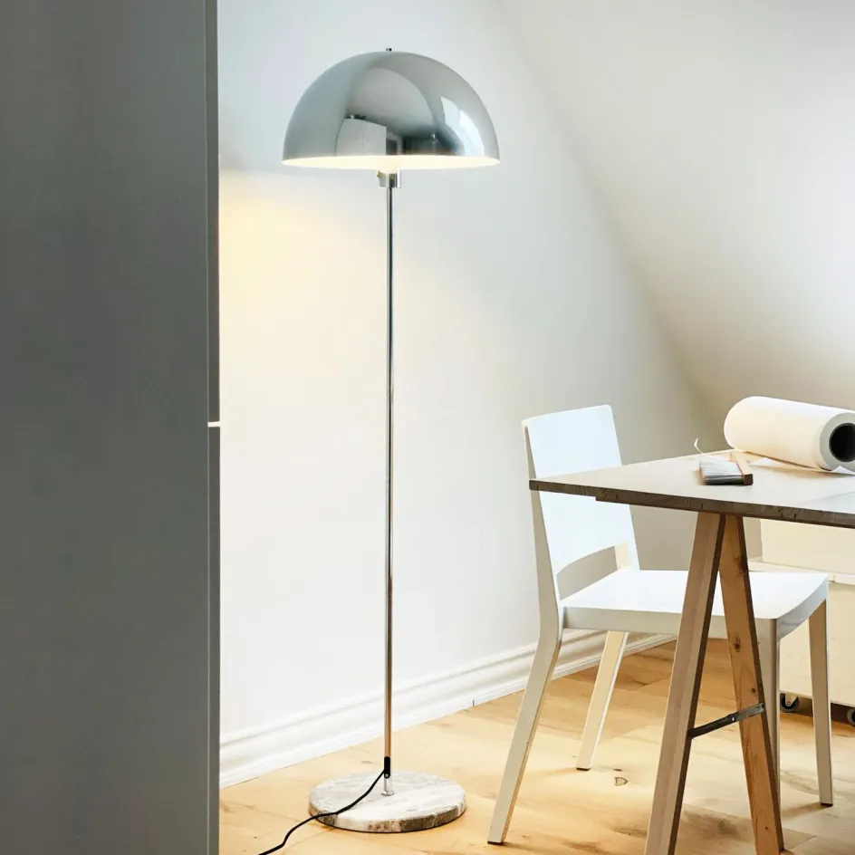 Discount Dyberg Larsen Stockholm Gulvlampe H143 cm, Krom/Marmor