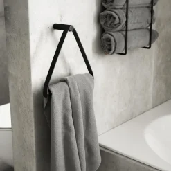 Best Ekta Living Håndklædeholder 25 cm, Sort Metal