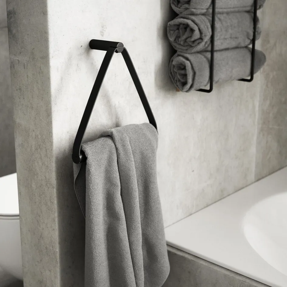 Best Ekta Living Håndklædeholder 25 cm, Sort Metal