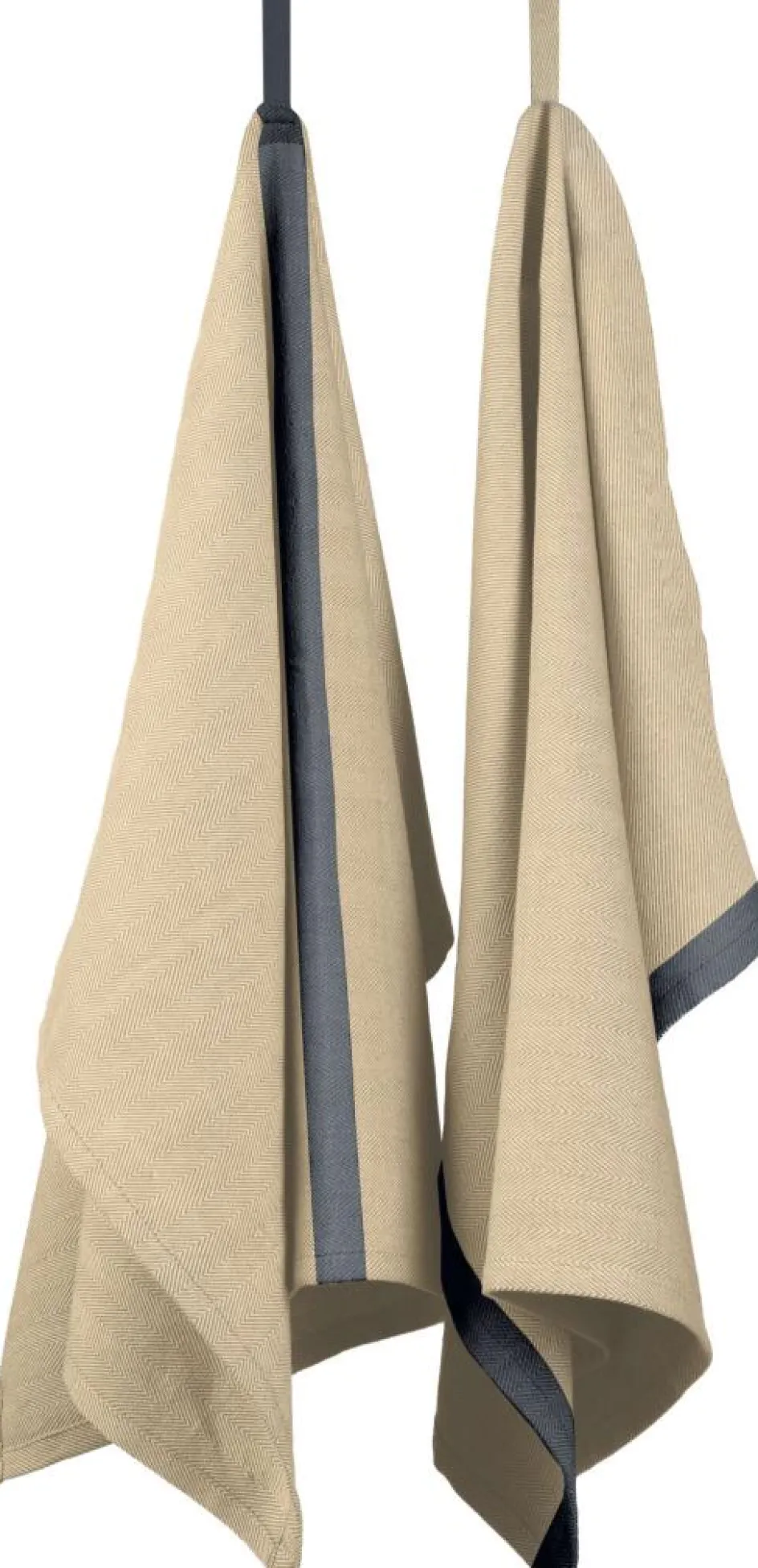 Sale Ekta Living Viskestykke 2 stk. 50x70 cm, Taupe/Blå