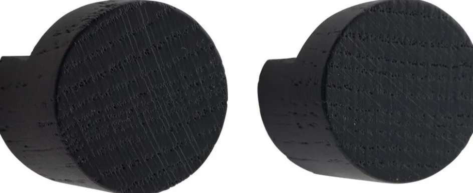 Clearance Ekta Living Wood Knot Knage 2 stk. Ø2,8 cm, Sort Eg