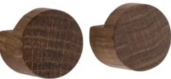 Ekta Living Wood Knot Knage 2 stk. Ø2,8 cm, Røget Eg