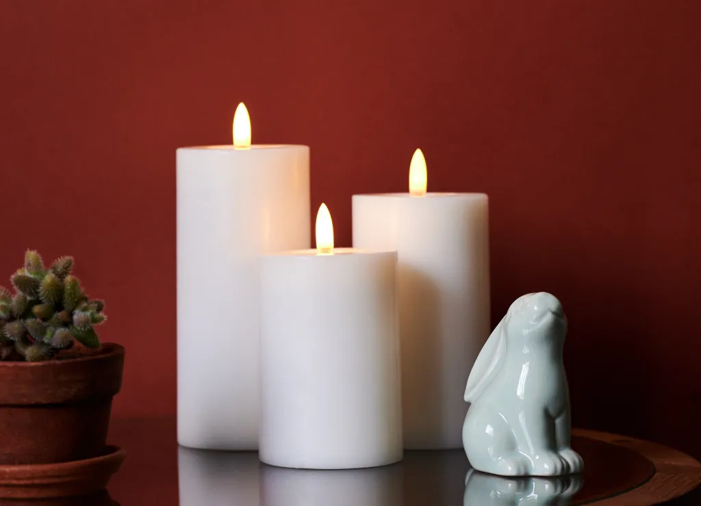 Eledea Stearinlys|Led Stearinlys > Bloklys LED ?7xH12,5 cm, Off White