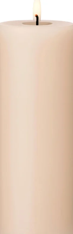Hot Bloklys LED ?7,5/H20 cm, Stearinlys|Led Stearinlys