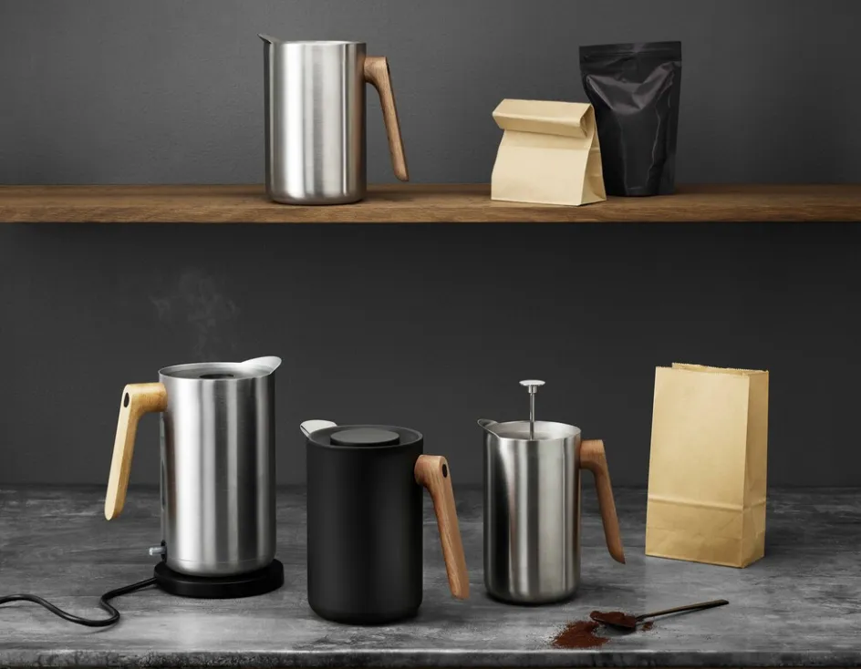 Hot Eva Solo Nordic Kitchen Stempelkande m. Termo 1 L, Stål/Eg