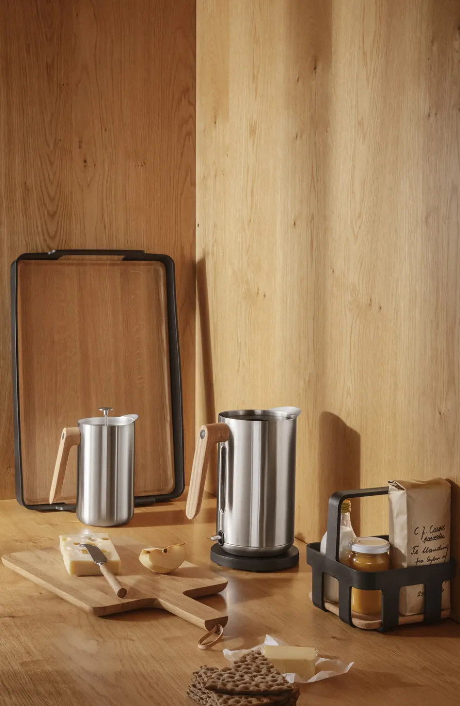 Hot Eva Solo Nordic Kitchen Stempelkande m. Termo 1 L, Stål/Eg
