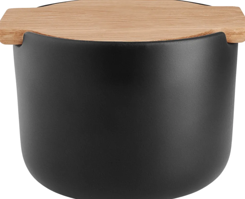 Sale Nordic Kitchen Saltkar m. Låg Ø10,5 cm, Sort Salt Og Peber|Salt Og Peber
