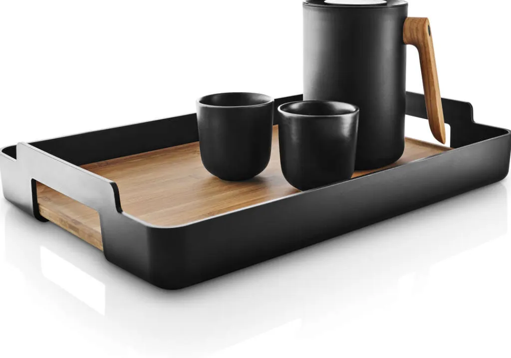 New Nordic Kitchen Serveringsbakke 50 cm, Sort/Bambus Serveringsbakker|Stue