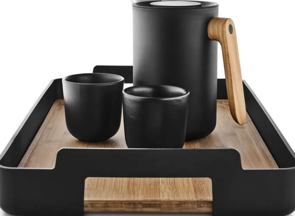 New Nordic Kitchen Serveringsbakke 50 cm, Sort/Bambus Serveringsbakker|Stue