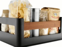 Online Nordic Kitchen Viktualiekasse 38x27x16 cm, Sort Kurve Og Kasser
