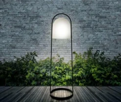 Online SunLight Solcellelanterne H100 cm, Hvid/Sort Lamper Til Haven Og Terrassen|Solcellelamper