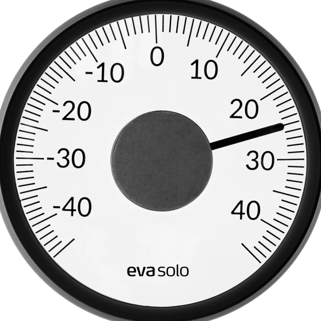 Eva Solo Uderum|Ure Og Vejrstationer > Udendørstermometer Til Vindue Ø11 cm, Sort/Hvid