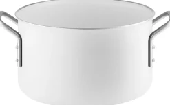 Eva Trio White Line Gryde m. Keramisk Slip-Let Belægning 20 cm/3,8 L, Hvid Recycled Stål