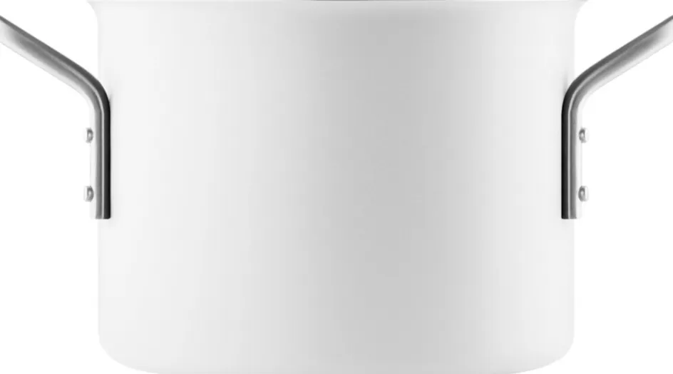 Best Eva Trio White Line Gryde m. Keramisk Slip-Let Belægning 16 cm/2,5 L, Hvid Recycled Stål