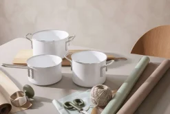 Online Eva Trio White Line Kasserolle m. Keramisk Slip-Let Belægning 13 cm/1,1 L, Recycled Stål
