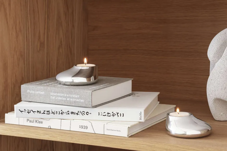 Clearance Eva Solo Mellow Fyrfadsstage 2 stk. H4 cm, Rustfrit Stål