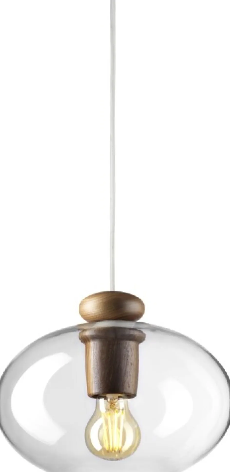 FDB Møbler U2 Hiti Pendel Ø26 cm, Valnød/Glas