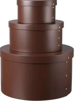 Clearance FDB Møbler X3 Drejø Opbevaringsboks , Chocolate Brown