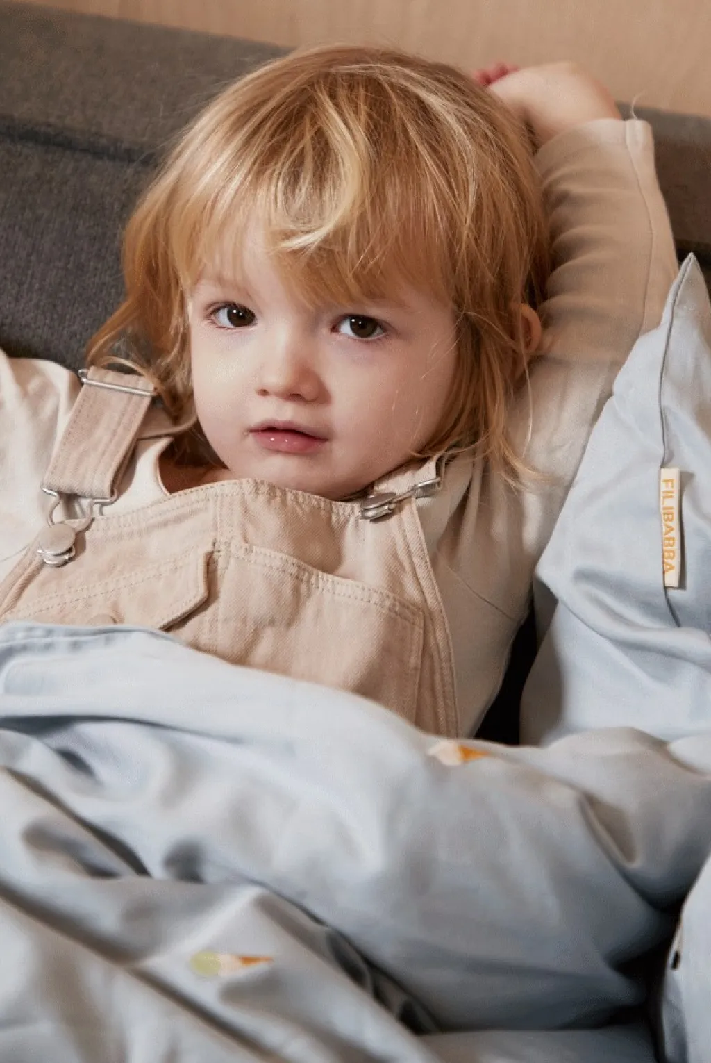 Børn FILIBABBA Sengeudstyr Til Børn|Sengetøj Til Børn > Baby sengetøj Cool Summer 70x100 cm, Pearl Blue