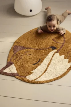 Sale Gulvtæppe Ræven Freya 92x75 cm, Orange, hvid Børn Tæpper Og Måtter|Legetæpper Og Tumlemåtter