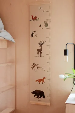 Online Højdemåler Skovens Dyr 128 cm, Beige Børn Børneværelse|Interiør Til Børneværelset
