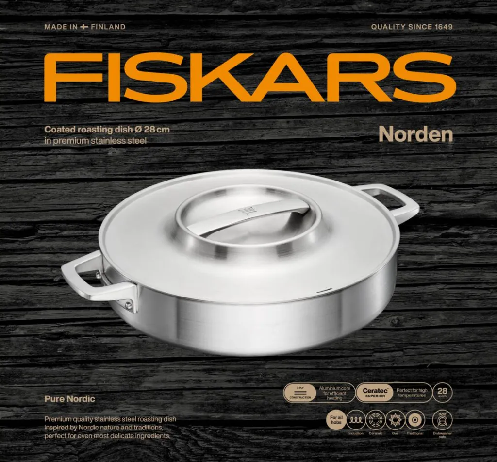 Fiskars Pander > Norden Steel Stegefad m. Låg 28 cm