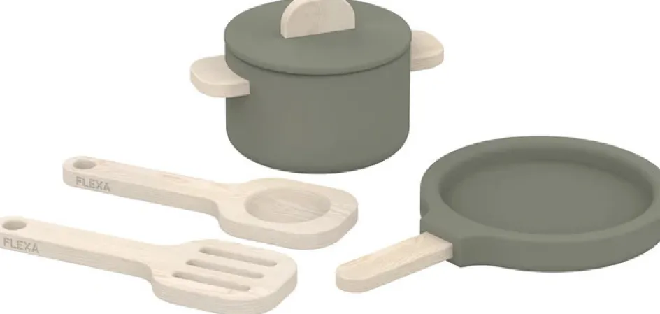 Outlet Flexa Play Gryde & pande, Green-ish